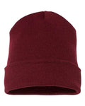 Yupoong 1501KC Cuffed Beanie - Maroon - front