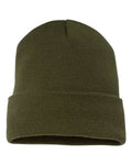 Yupoong 1501KC Cuffed Beanie - Olive - back