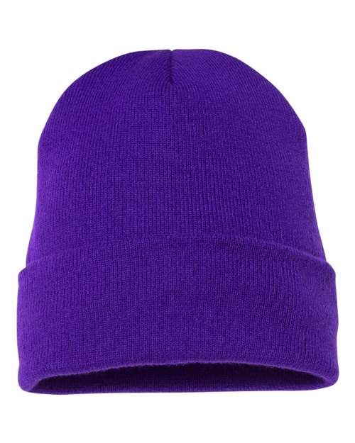 Yupoong 1501KC Cuffed Beanie - Purple - front
