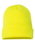 Yupoong 1501KC Cuffed Beanie - Safety Yellow - front