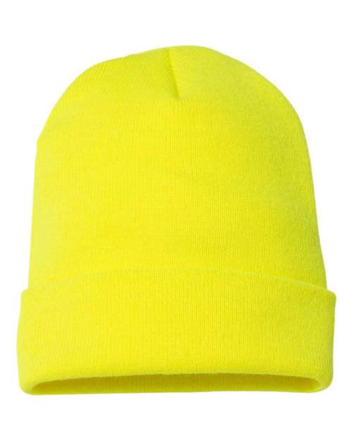 Yupoong 1501KC Cuffed Beanie - Safety Yellow - front