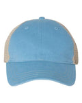 Richardson 111 Garment-Washed Trucker Cap - Columbia Blue/ Khaki - front