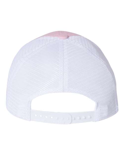 Richardson 111 Garment-Washed Trucker Cap - Pink/ White - back