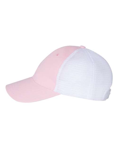 Richardson 111 Garment-Washed Trucker Cap - Pink/ White - side