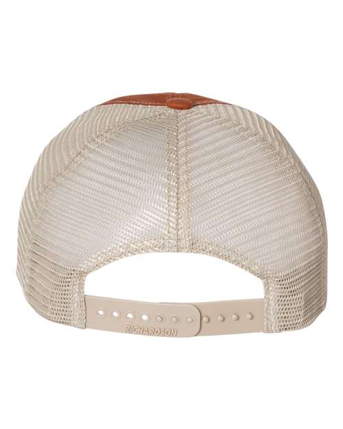 Richardson 111 Garment-Washed Trucker Cap - Texas Orange/ Khaki - back