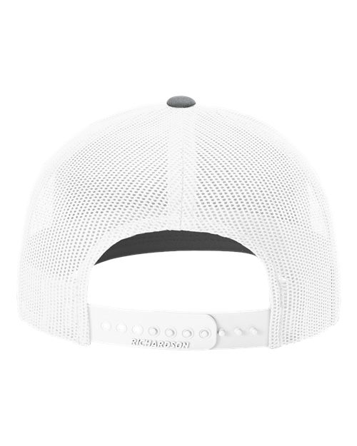 Richardson 112 Snapback Trucker Cap - Navy/ White/ Heather Grey - back