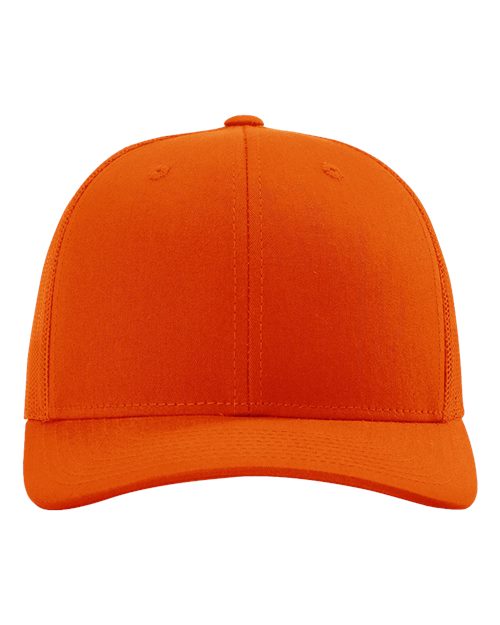 Richardson 112 Snapback Trucker Cap - Orange - front