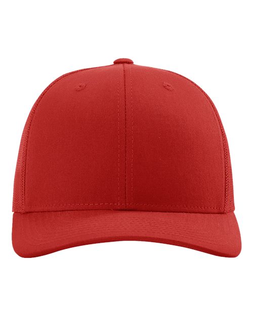 Richardson 112 Snapback Trucker Cap - Red - front
