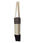 Q-Tees Q125900 11L Tri-Color Tote - Black/ Natural/ Light Grey - side