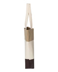 Q-Tees Q125900 11L Tri-Color Tote - Chocolate/ Natural/ Khaki - side