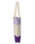 Q-Tees Q125900 11L Tri-Color Tote - Purple/ Natural/ Lavender - side