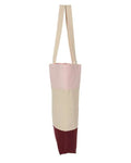 Q-Tees Q125900 11L Tri-Color Tote - Maroon/ Natural/ Light Pink - side