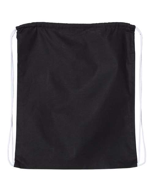 Q-Tees Q4500L Large Economical Cotton Drawstring Bag - Black - back
