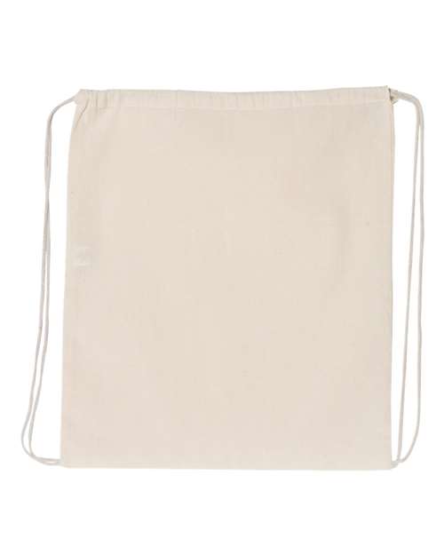 Q-Tees Q4500L Large Economical Cotton Drawstring Bag - Natural - front