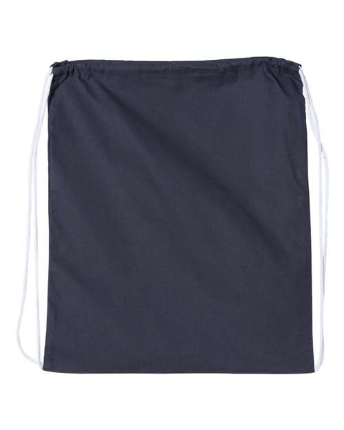 Q-Tees Q4500L Large Economical Cotton Drawstring Bag - Navy - back