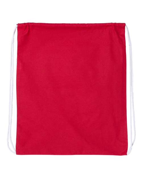 Q-Tees Q4500L Large Economical Cotton Drawstring Bag - Red - front