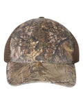 Richardson 111P Garment Washed Printed Trucker Cap - Realtree Edge/ Brown - front