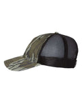 Richardson 111P Garment Washed Printed Trucker Cap - Mossy Oak Bottomland/ Black - side