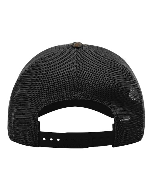Richardson 111P Garment Washed Printed Trucker Cap - Mossy Oak Country DNA/ Black - back