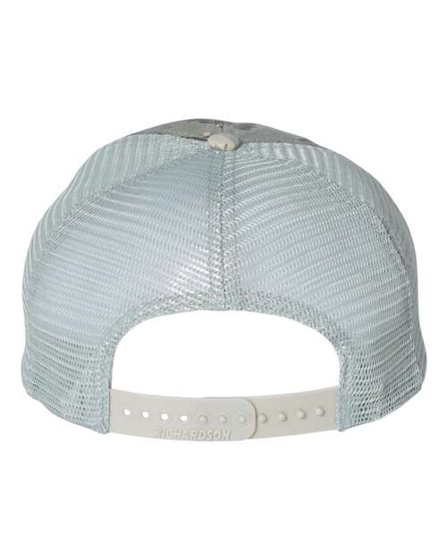 Richardson 111P Garment Washed Printed Trucker Cap - Military Digital Camo/ Light Green - back