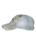 Richardson 111P Garment Washed Printed Trucker Cap - Military Digital Camo/ Light Green - side