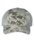 Richardson 111P Garment Washed Printed Trucker Cap - Military Digital Camo/ Light Green - front