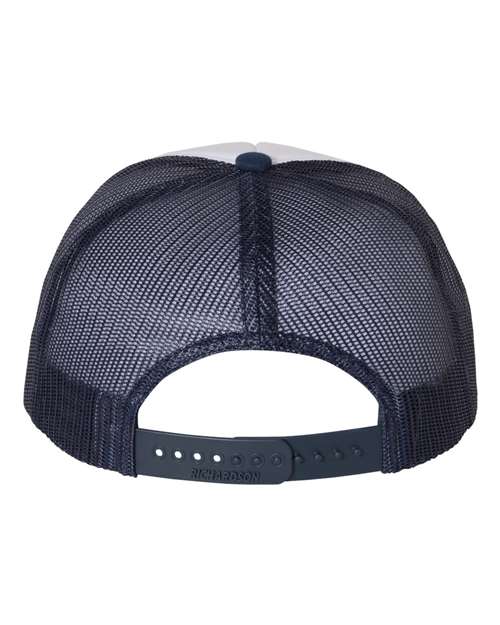 Richardson 113 Foamie Trucker Cap - White/ Navy - back