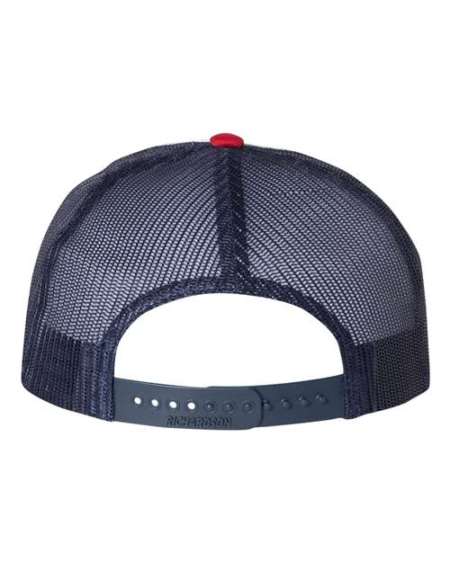 Richardson 113 Foamie Trucker Cap - White/ Navy/ Red - back