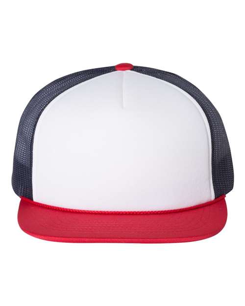 Richardson 113 Foamie Trucker Cap - White/ Navy/ Red - front
