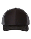 Richardson 312 Twill Back Trucker Cap - Black/ Charcoal - front