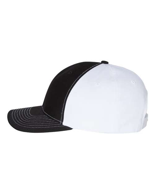 Richardson 312 Twill Back Trucker Cap - Black/ White - side