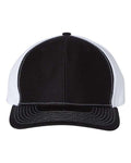 Richardson 312 Twill Back Trucker Cap - Black/ White - front
