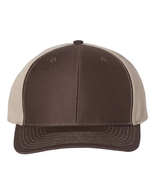Richardson 312 Twill Back Trucker Cap - Brown/ Khaki - front