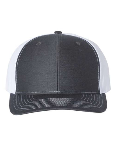 Richardson 312 Twill Back Trucker Cap - Charcoal/ White - front