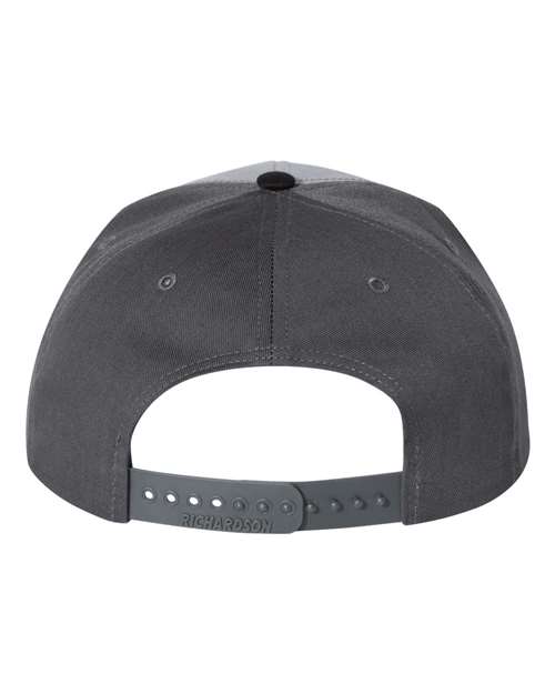 Richardson 312 Twill Back Trucker Cap - Grey/ Charcoal/ Black - back