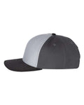 Richardson 312 Twill Back Trucker Cap - Grey/ Charcoal/ Black - side