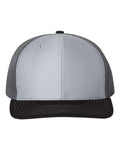 Richardson 312 Twill Back Trucker Cap - Grey/ Charcoal/ Black - front