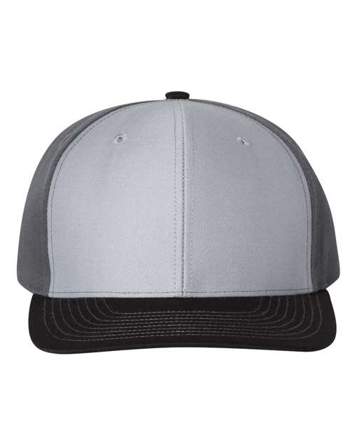 Richardson 312 Twill Back Trucker Cap - Grey/ Charcoal/ Black - front