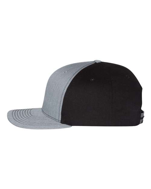 Richardson 312 Twill Back Trucker Cap - Heather Grey/ Black - side