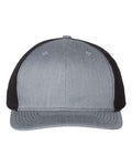 Richardson 312 Twill Back Trucker Cap - Heather Grey/ Black - front