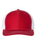 Richardson 312 Twill Back Trucker Cap - Red/ White - front