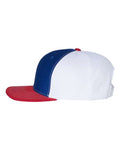 Richardson 312 Twill Back Trucker Cap - Royal/ White/ Red - side