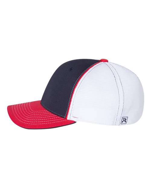 Richardson 172 Pulse Sportmesh R-Flex Cap - Navy/ White/ Red Tri - side