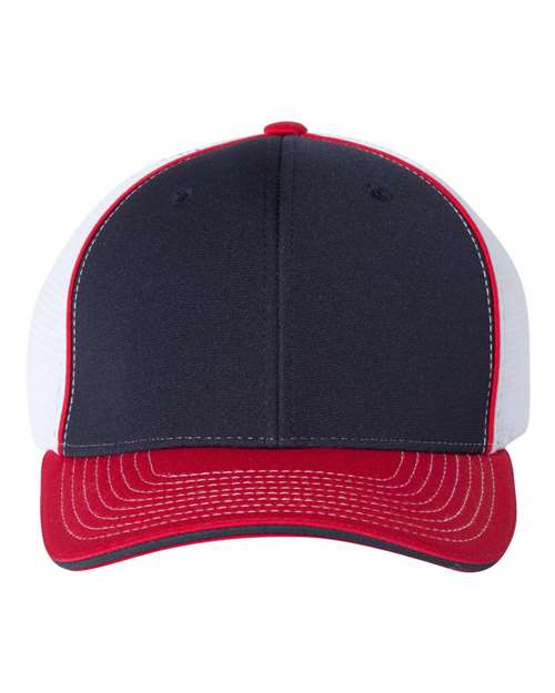 Richardson 172 Pulse Sportmesh R-Flex Cap - Navy/ White/ Red Tri - front