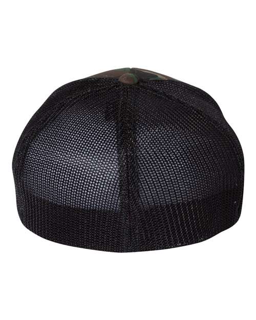Richardson 110 R-Flex Trucker Cap - Army Camo/ Black - back