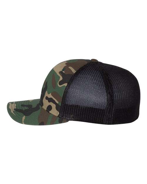 Richardson 110 R-Flex Trucker Cap - Army Camo/ Black - side