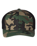 Richardson 110 R-Flex Trucker Cap - Army Camo/ Black - front