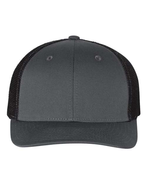 Richardson 110 R-Flex Trucker Cap - Charcoal/ Black - front