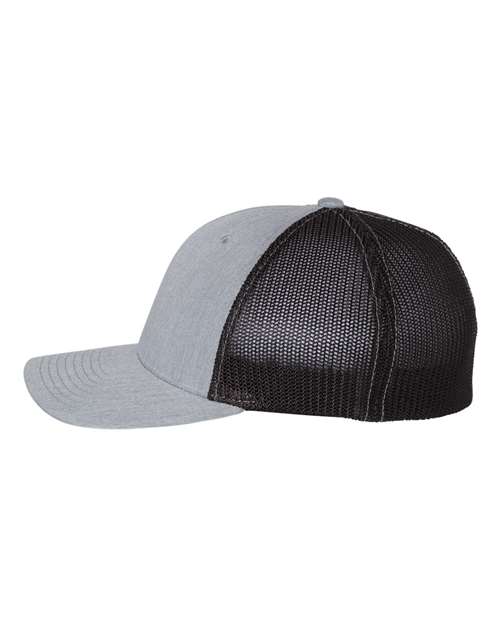 Richardson 110 R-Flex Trucker Cap - Heather Grey/ Black - side