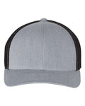 Richardson 110 R-Flex Trucker Cap - Heather Grey/ Black - front